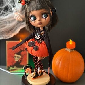 One-of-a-Kind Halloween Art Doll | Handmade Blythe Custom
